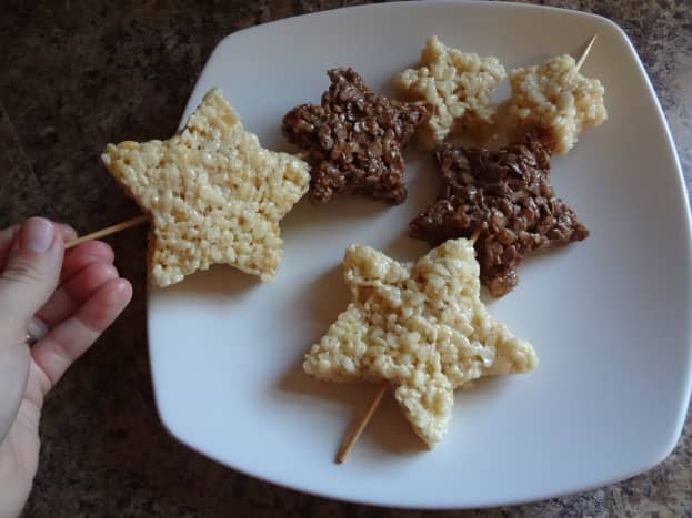 Star-shaped treats on skewers look great and taste delicious.