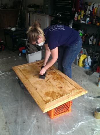 How To Refinish A Table Or Coffee For Beginner Dengarden - How To Sand And Restain Coffee Table
