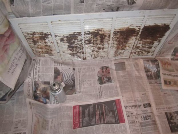Spread newspapers out to protect carpet and walls.