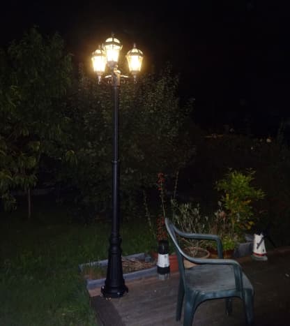 Renovated streetlamp in our back garden.