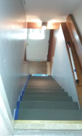 Redoing Carpeted Stairs One Couple S Journey Dengarden - How To Paint Walls Next Carpeted Stairs