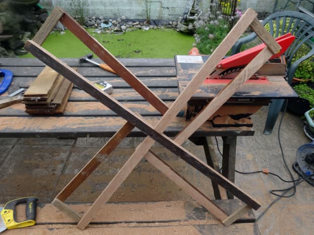 Sail frames made from salvaged teak.