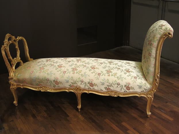 The R&eacute;camier is a type of chaise longue with a raised back and foot. It is named after French society hostess Madame R&eacute;camier