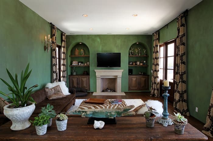 Green and Brown Living Room