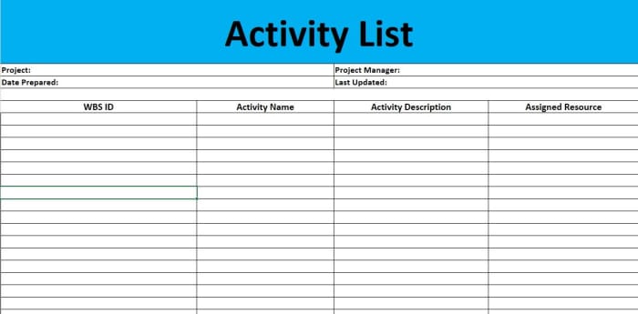 Activity List