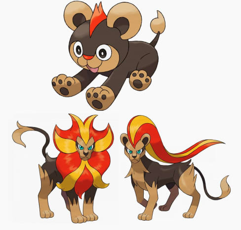 Litleo and Pyroar (both genders)