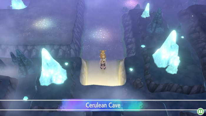 Immediately inside Cerulean Cave