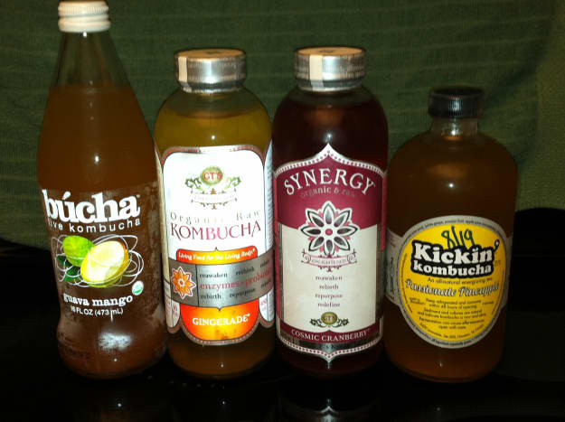 Multiple brands and flavors of Kombucha. I like the ginger flavor. 