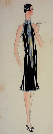 A classic flapper-style dress from the early 20th century.
