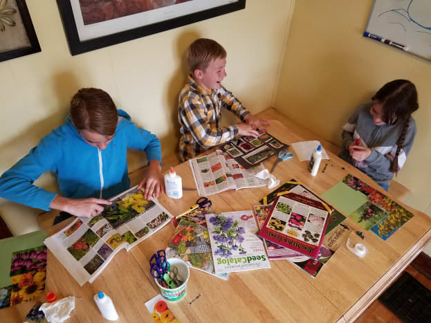 Use old plant and seed catalogues or magazines to make a garden collage.