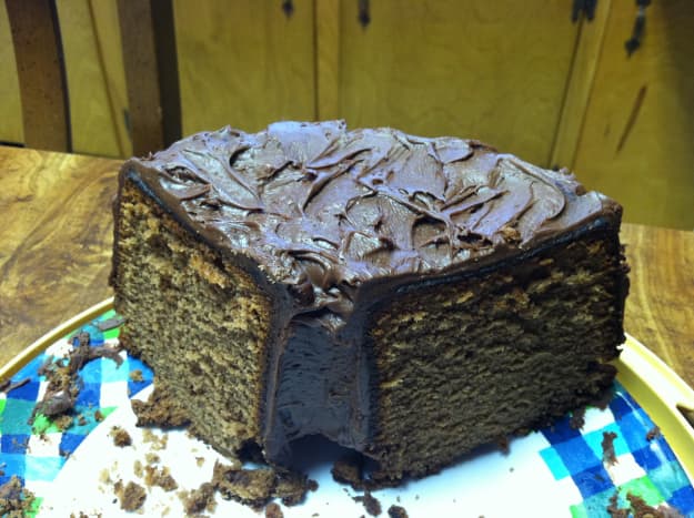 Mom's Chocolate Pound Cake with Chocolate Frosting