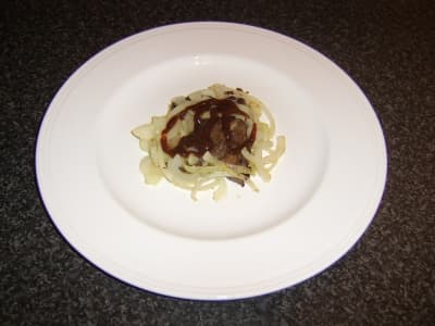 Lamb's liver and onions with HP sauce