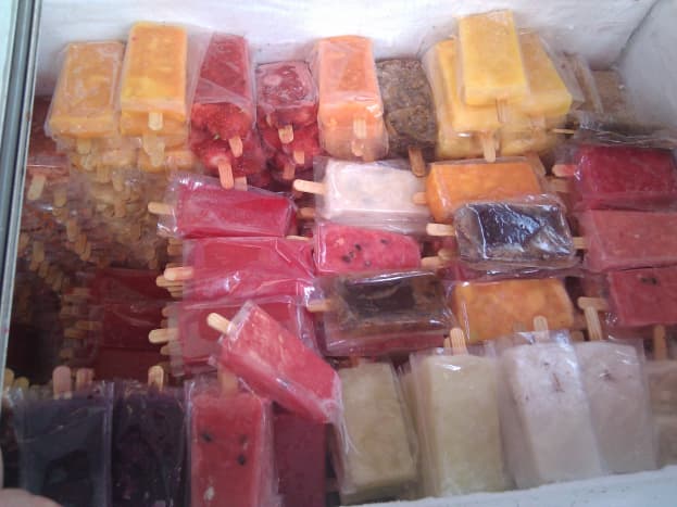 A collection of variously-flavored paletas at a La Michoacana in Colonia Condesa in Mexico City.