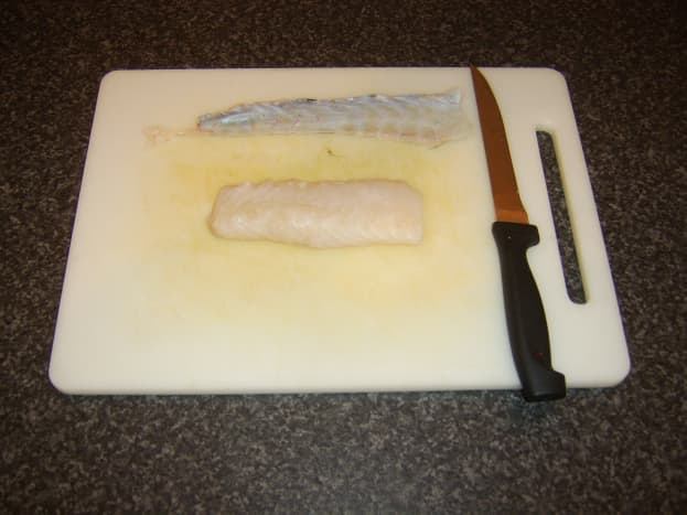 Skin is removed from ling fillet