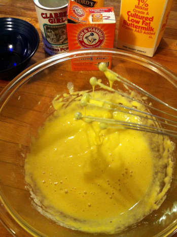 This is the batter before the corn and vegetables are added.