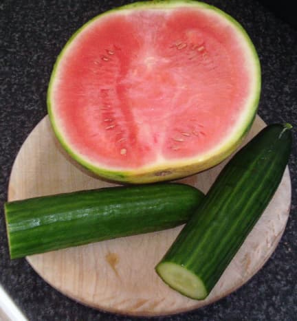 Watermelon and cucumber