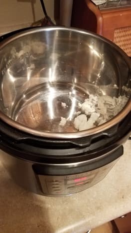 I chose to use my Instant Pot for this dish. The Crock-pot or cooking it in a pot on the stove would work just as well. I started by melting my coconut oil.