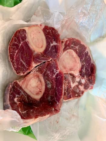 Local beef shanks from L Bell Ranch