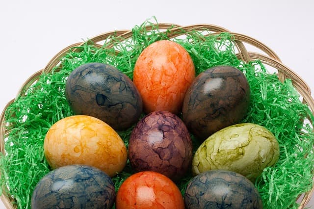 Tea Eggs can be made in many colors, depending on the tea used. Try green tea for green eggs.