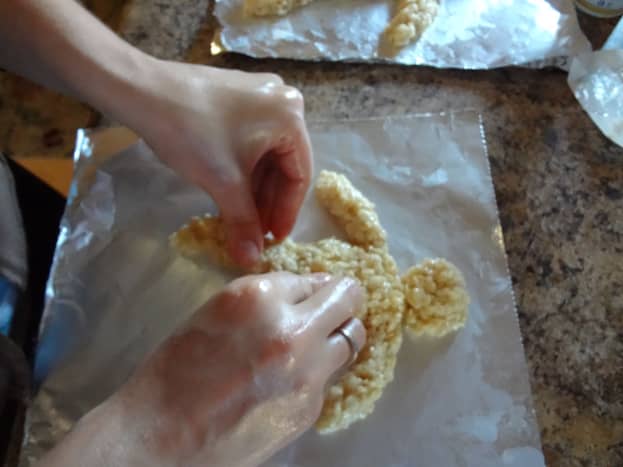 Use your hands to mold the treats like you would clay or Play-Doh.