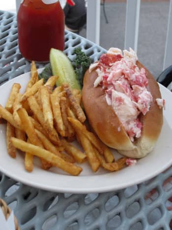 My wife's lobster roll at Taste of Maine