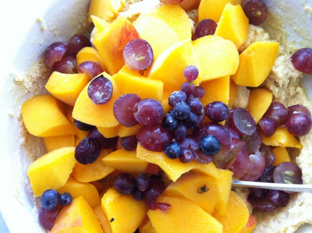 Mix in the garden fresh fruits