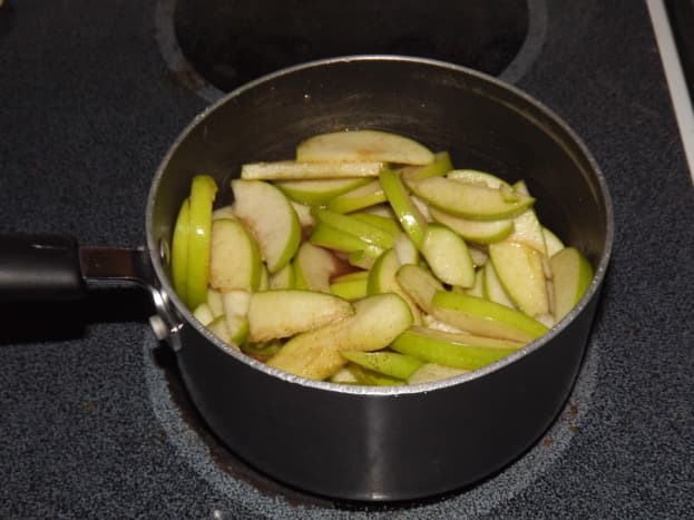 Apple mixture getting ready to boil