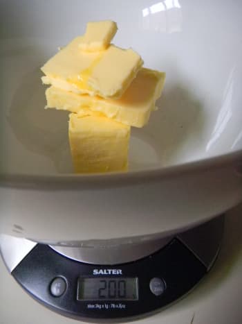 Weigh out the butter.This needs to be at room temperature