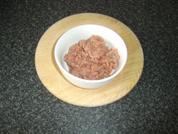Rosemary, salt and pepper are mixed in to minced lamb