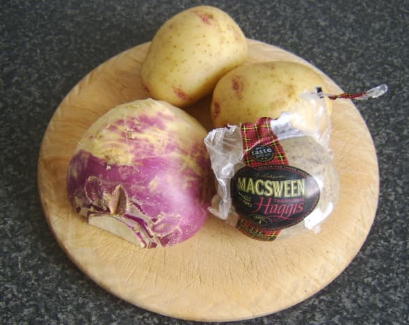 Haggis, tatties and neeps for soup