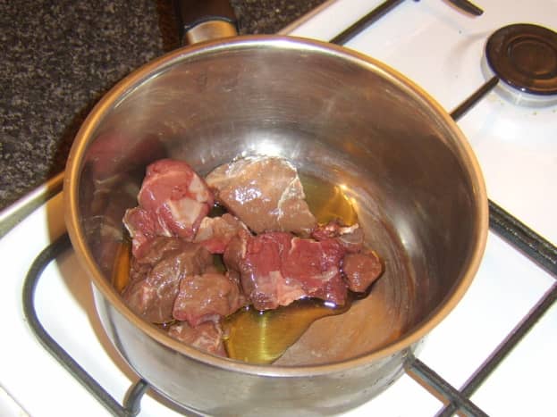 Browning venison meat