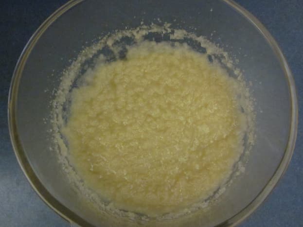 Step 2: In a large bowl, whip together the butter, oil, and sugar.