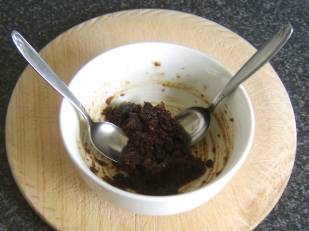 Christmas pudding for filling chocolate cups