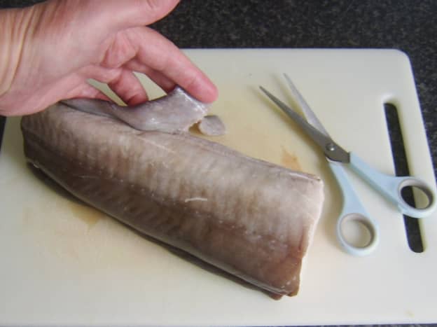 Trimming fins from the conger portion