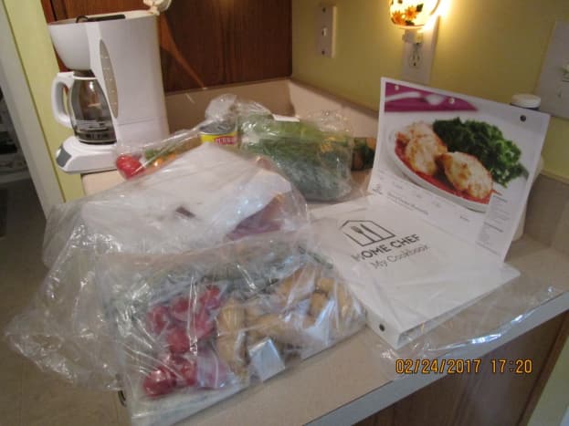 First shipment containing ingredients for three recipes of two servings each. This shipment also included the three-ring Recipe Binder.