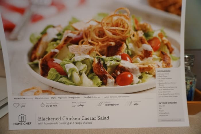 Recipe card of Blackened Chicken Caesar Salad
