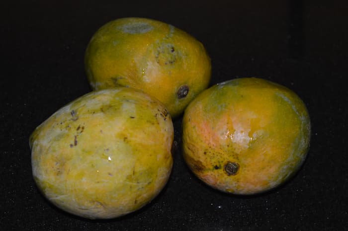 sweet and a bit sour mangoes-perfect for making this gojju/sauce