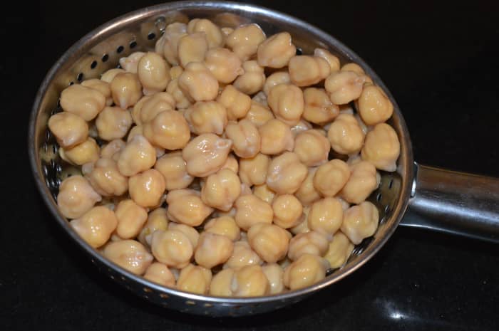 Step one : Soak chickpeas/garbanzo beans in water for 6-7 hours or overnight.