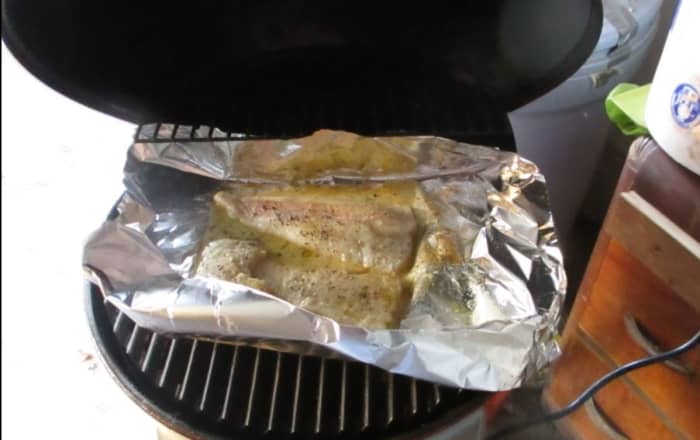 put your fish in the grill when you turn the heat on
