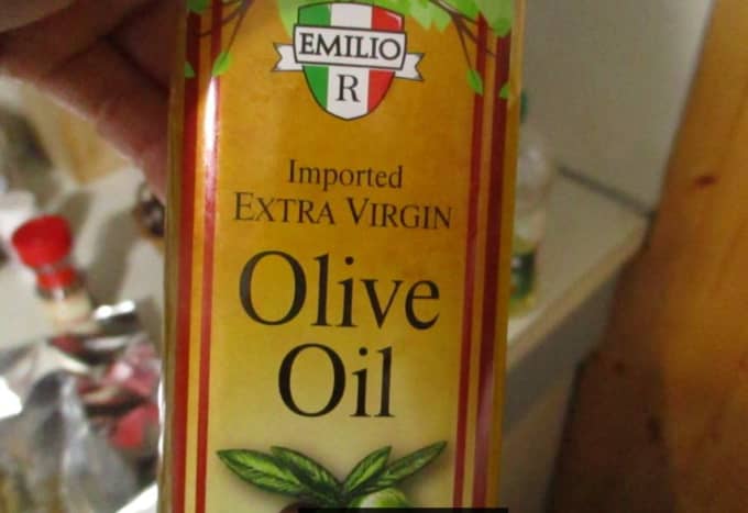 olive oil under the fish