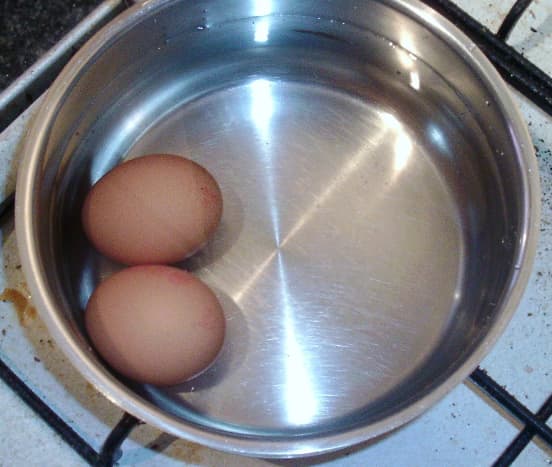 Eggs are put on to boil
