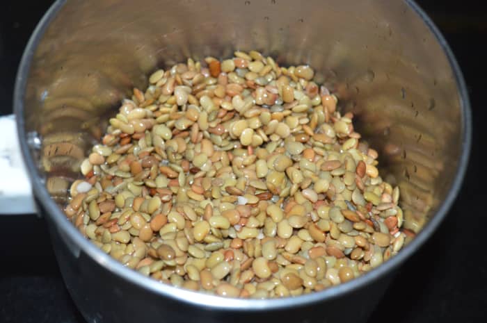 1. Grind soaked horse gram adding just enough water to get a near-smooth batter.