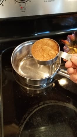 Add you sugar to a medium saucepan.