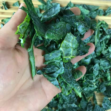 Roughly chop the kale into medium, bite-sized pieces.