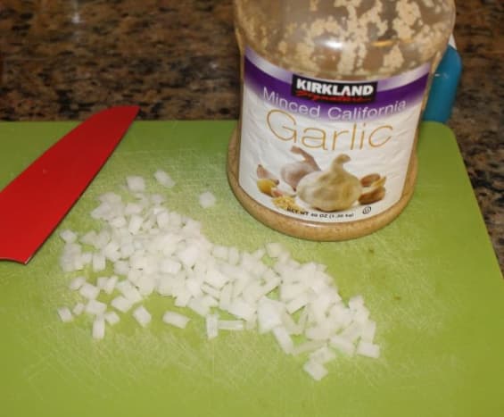 Minced Garlic and Chopped Onions