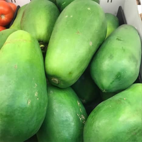 This is what green papayas look like.