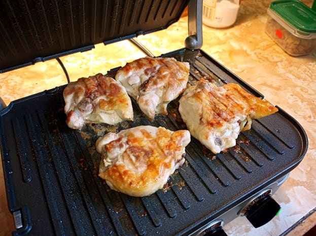 Grilled chicken breasts are very tasty