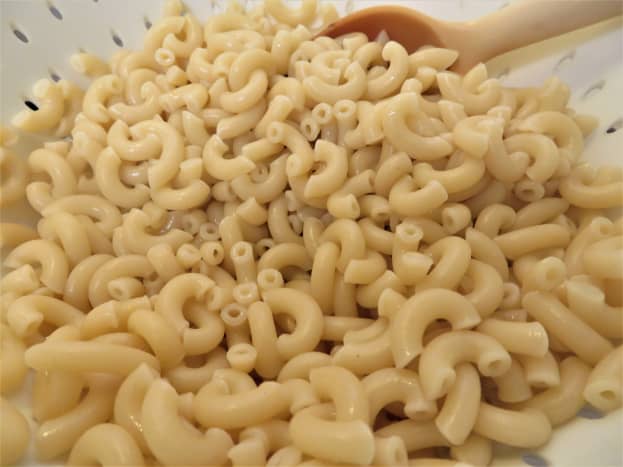 Cooked and drained elbow macaroni