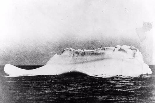 This is a photo of an iceberg found on April 15th, 1912, close to where the Titanic sank.
