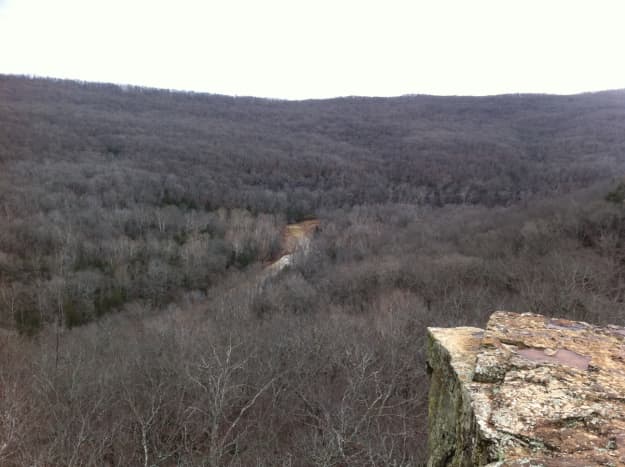 The rugged Boston Mountains where Confederate troops hid